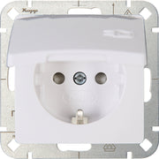Kopp wandcontactdoos randaarde kindveilig met klapdeksel HK05 Paris arctic wit 920802008