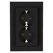 Kopp HK07 - wandcontactdoos 2-voudig geaard mat-zwart 929550000