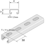 Montageprofiel rail 3 meter Atkore Vergokan